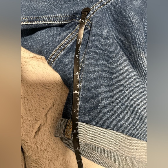 Old Navy Blue Hi-Rise O.G. Straight Cuffed Jean Shorts - Picture 5 of 9